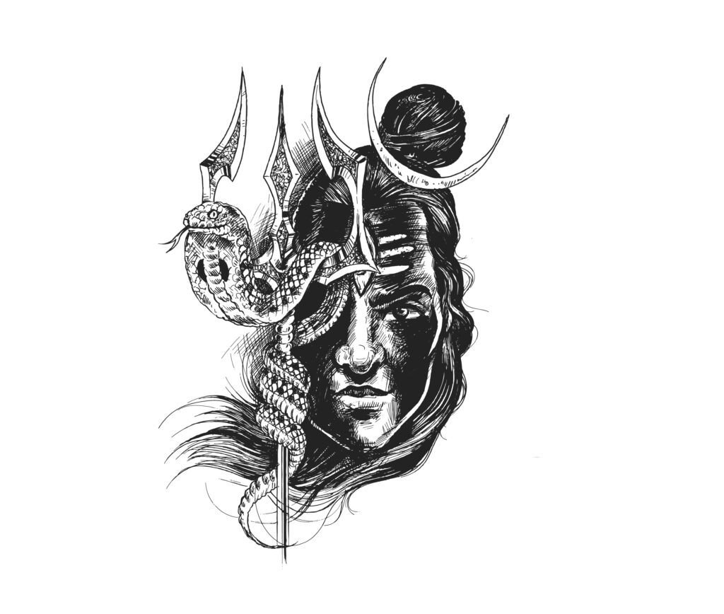 maha shivratri happy nag panchami lord shiva poster, hand d